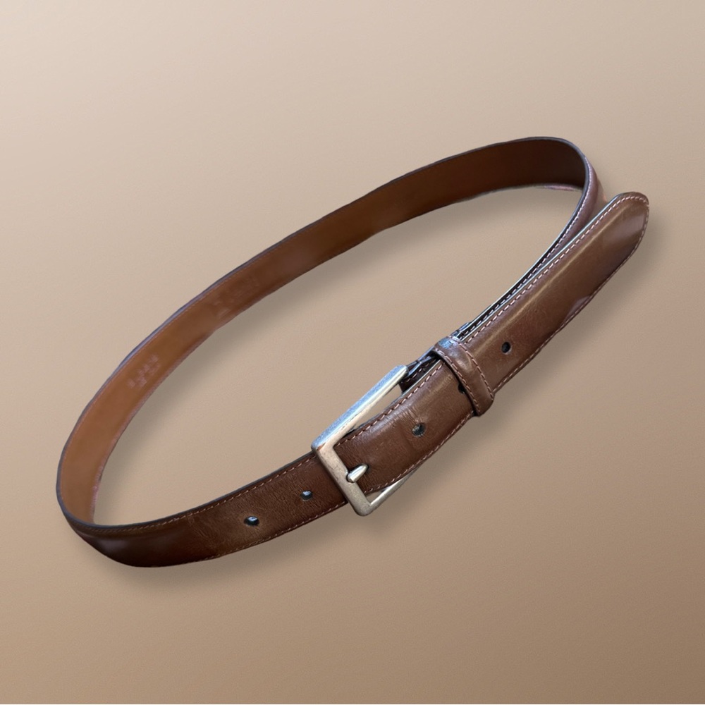 CHAPS Brown Leather Men's Belt